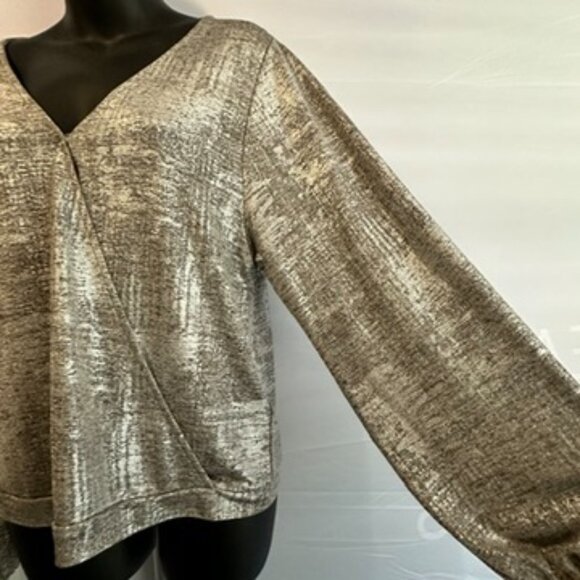 Anthropologie Cary’s Dolman Metallic Wrap Blouse, Small - Picture 8 of 9